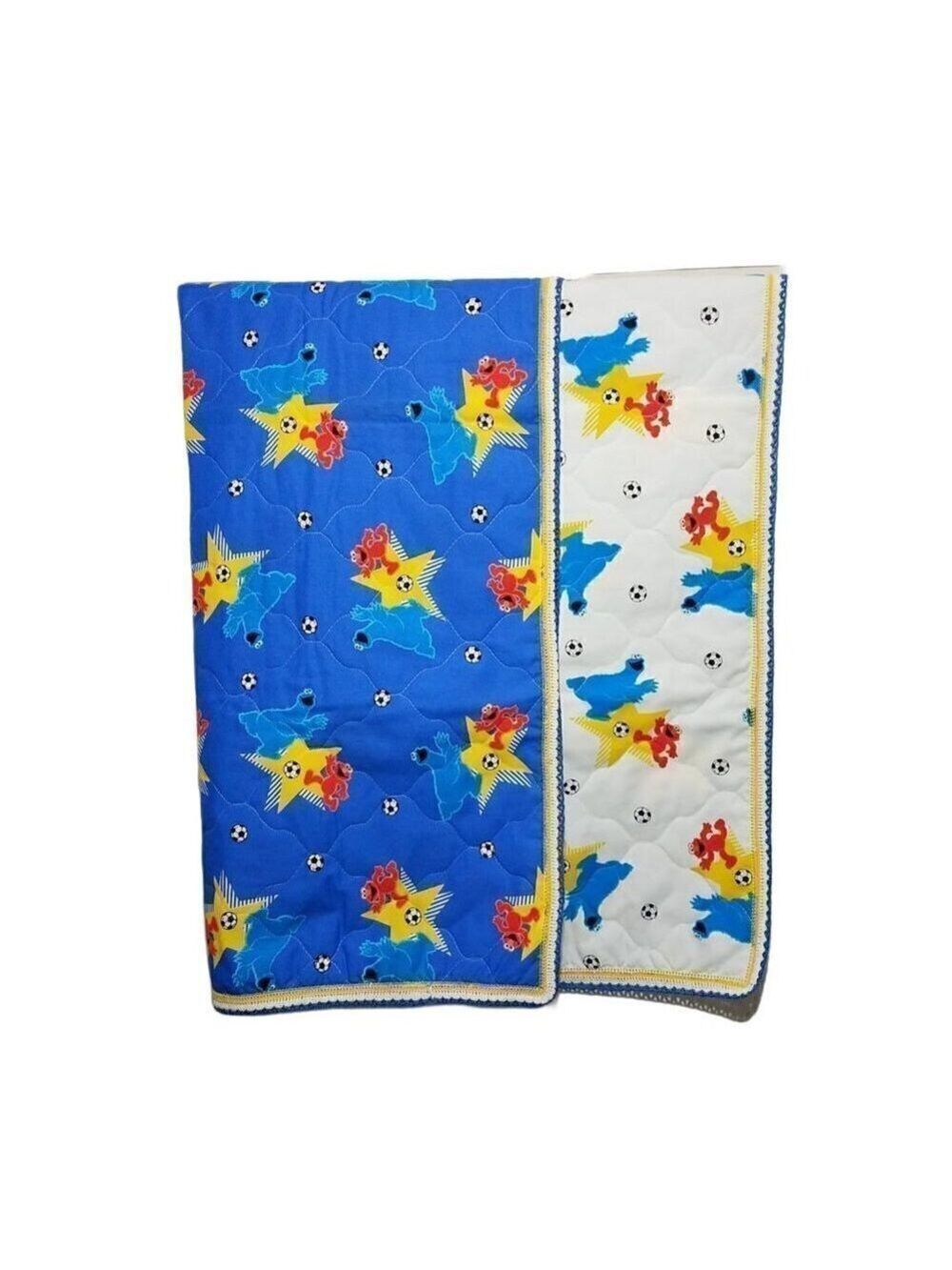 HANDCRAFTED Baby Blanket Elmo Cookie Monster 43.5 x 36 Nursery Throw Lovey Comfy